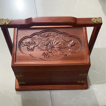 国风（GuofenG）方形三层食盒 中式手提大容量食盒