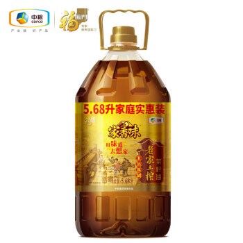 福临门家香味老家土榨菜籽油5.68L 家庭实惠装中粮出品 非转基因 食用油
