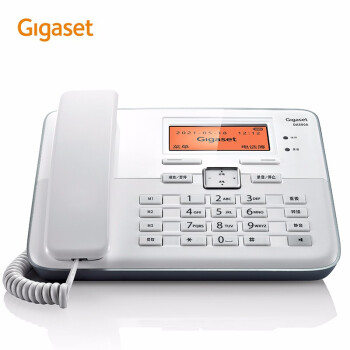 Gigaset原西门子 2700小时智能录音电话机 大容量中文名片电话本座机 固定电话 办公家用 快捷拨号 DA800A白