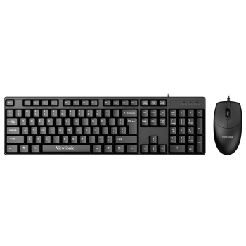 优派（ViewSonic）CU1250低音版键盘鼠标套装 有线键鼠套装办公鼠标键盘套装防泼溅电脑键盘优派键盘 黑色