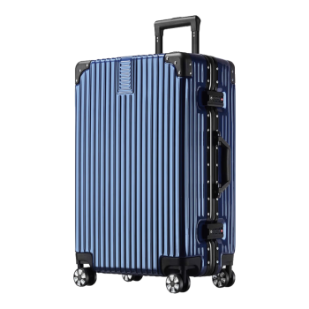 梵地亚行李箱男铝框26英寸拉杆箱大尺寸飞机旅行箱航空密码箱女皮箱子蓝