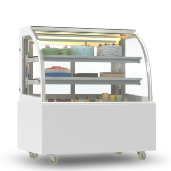 乐创（lecon） 蛋糕柜展示柜商用水果保鲜柜冷藏寿司饮料熟食玻璃陈列(白色弧形0.9米落地式)YM-FLZG-0.9