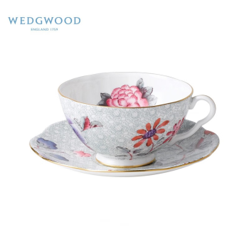 WEDGWOOD威基伍德 杜鹃系列单人杯碟套装-绿色 骨瓷欧式精致下午茶咖啡具