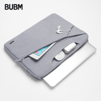 BUBM  电脑包手提苹果小米华为笔记本MacBook内胆包简约轻薄 BM01172030-B 14英寸灰色