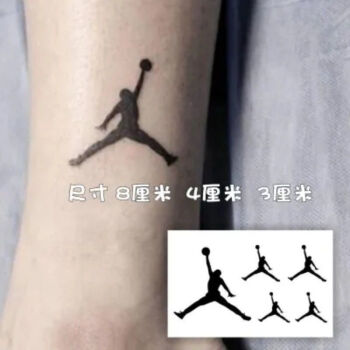 弦桃aj果汁草本草木纹身贴篮球标志logo纹身贴男女nba防水p1遮疤痕