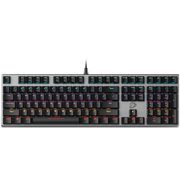 达尔优（dareu）EK815机械合金版键盘 有线游戏键盘 108键多键无冲 吃鸡电脑 办公键盘   混光黑银红轴