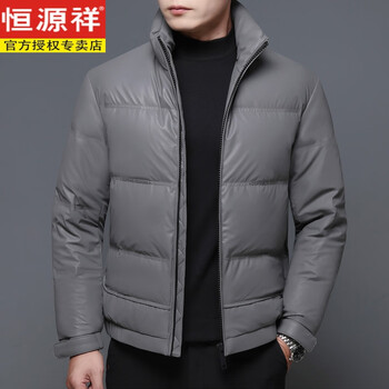 品牌男装男装冬季加厚立领短款潮流上衣出口高端羽绒服男士外套灰色