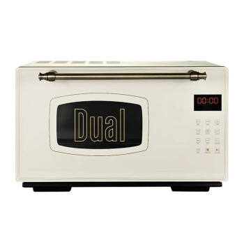 帝而（Dual）复古微压高温蒸烤箱一体机台式电烤箱蒸汽电蒸烤箱DIK17象牙白