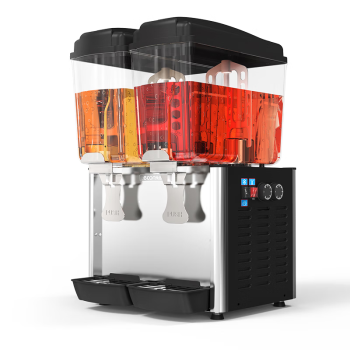 乐创lecon饮料机商用冷饮机多功能果汁机全自动制冷机饮料自助 双缸双温搅拌 KK18JLR-2