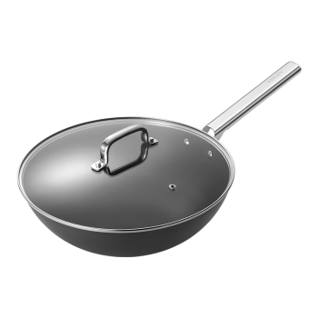 德世朗（DESLON）铁炒锅有钛无涂层不粘锅家用炒菜锅0涂层燃气电磁炉通用