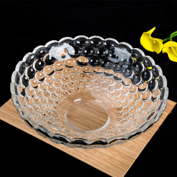 胜佳 欧式客厅创意水晶玻璃水果盘干果盘糖果盘 透明果斗直径24cm