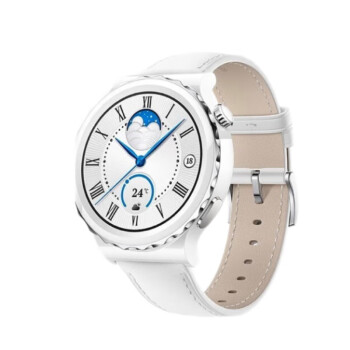 华为HUAWEI WATCH GT 3 Pro 白色真皮表带 42.9mm表盘 华为手表 运动智能手表 腕上微信 女性生理周期管理2.0