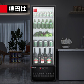 德玛仕（DEMASHI）展示柜商用立式冷藏柜 办公室茶叶饮料保鲜冰箱柜  五层直冷无灯箱（308L 工程款）