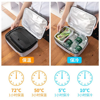 美厨（maxcook）保温袋饭盒袋 保鲜饭盒包便携式手提袋 31*24*7cm 加大号MCPJ485