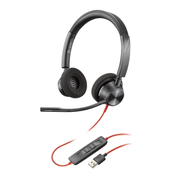缤特力（Plantronics)Poly C3320 电销客服办公降噪耳麦 呼叫中心话务耳机 ( 双耳USB接口)适用于电脑   