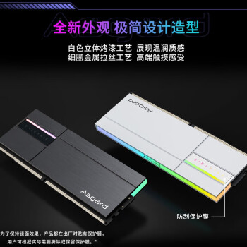 阿斯加特（Asgard）48GB(24Gx2)套 DDR5 7200 台式机内存条 RGB灯条-女武神·瓦尔基里Ⅱ代【C36】极地白 助力AI