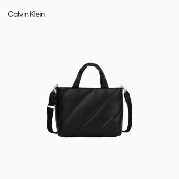 Calvin Klein女包24春夏新款简约ck字母印花斜纹可卸肩带手提托特包DH3568