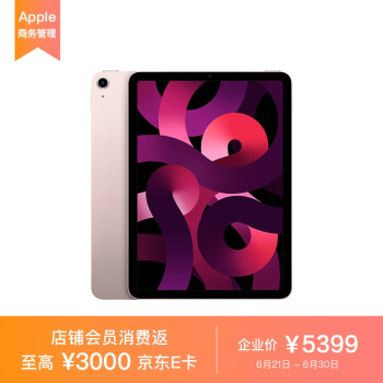 Apple iPad Air 10.9英寸平板电脑 2022年款(256G WLAN版/M1芯片Liquid视网膜屏) 粉色 MM9M3CH/A*企业专享