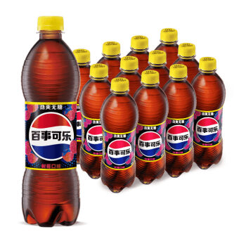 百事可乐 无糖 Pepsi 碳酸饮料 树莓 汽水500ml*12（新老包装随机发货）