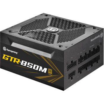 艾湃电竞（Apexgaming） ATX3.0 PCI-E5.0 GTR-850M 850W 黑色 全模 金牌 全日系电容 智能启停 支持4070