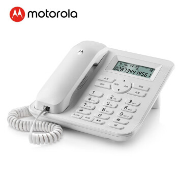 摩托罗拉（Motorola）电话机座机固定电话 办公家用 有绳 来电显示 双接口 CT410C(白色)