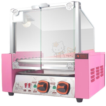 苏勒烤肠机商用热狗机烤香肠机全自动台湾小型火腿肠机器家用摆摊  7管粉色带门款