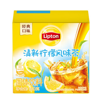 立顿（Lipton）清新柠檬茶 花草花果茶 固体饮料 冲饮速溶茶粉10包/盒180g