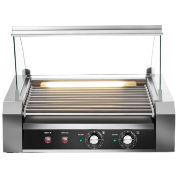 苏勒 烤肠机商用小型全自动热狗机烤火腿肠香肠机   10管|拆卸式玻璃罩|双温控 