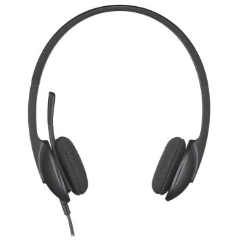 罗技（Logitech）H340 USB接口耳机麦克风 头戴式耳机 带话筒 电脑办公教育培训学习 黑色