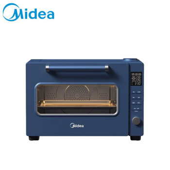 美的（Midea）40升补湿电烤箱Master系列 上下管独立控温 复古 旋转烧烤 PT4011W 蓝色
