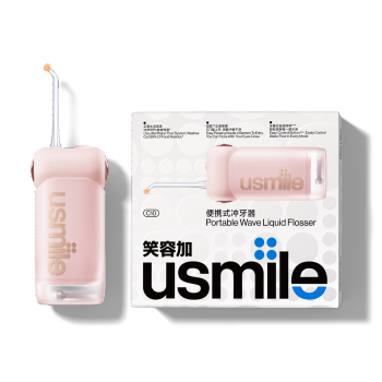 usmile笑容加 冲牙器 电动水牙线口腔牙齿 四种模式 三种喷嘴 家用便携 防水洗牙器 C10蔷薇粉