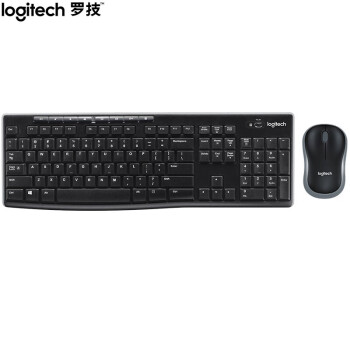 罗技（Logitech）无线键鼠套装 全尺寸 办公键盘电脑笔记本商务鼠标套装小巧便携带无线2.4G接收器  MK270 黑色