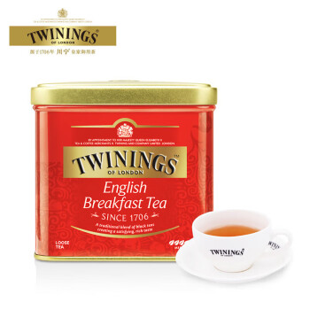 川宁（TWININGS） 进口红茶 英式早餐红茶100g罐装