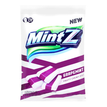 MintZ印尼进口清凉水果味糖果休闲零食清新口气 葡萄薄荷味软糖 115g