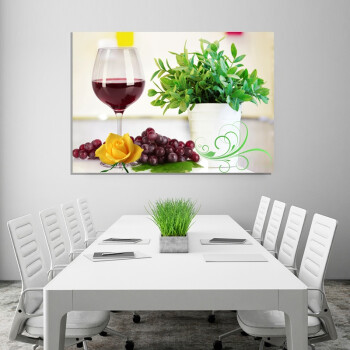 现代简约餐厅水果装饰画单幅无框画厨房壁画饭厅餐桌挂画墙画创意