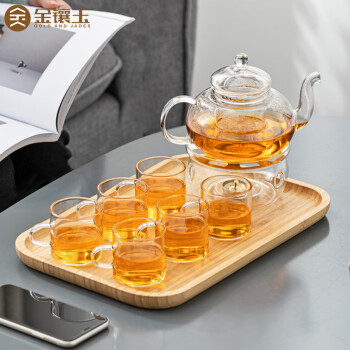 金镶玉 玻璃套组 高硼硅手工耐热耐高温水具功夫茶具 花茶壶茶杯HP-01