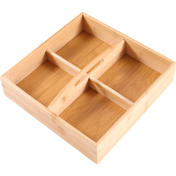 拜杰分格零食盒水果盘竹木坚果盘坚果盒中式水果盒客厅干果盘 干果盒
