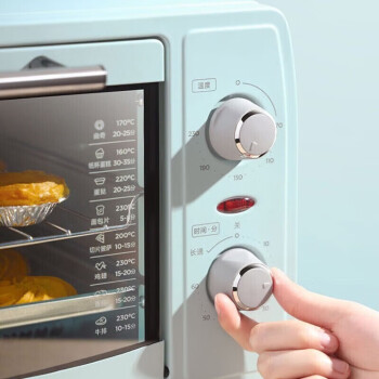 美的（Midea）电烤箱烤箱上下石英管均匀烘焙12L多功能迷你烤箱淡雅绿 PT12B0淡雅绿 双层烤位 12L