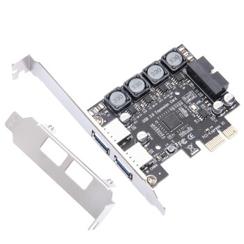 魔羯（MOGE）台式机PCIE转4口USB3.0扩展卡电脑内置2口USB转接卡HUB集线卡免供电 MC2017