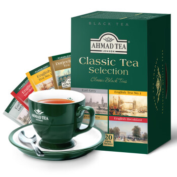 AHMAD TEA亚曼茶 特别精选红茶 经典组合装 伯爵红茶大吉岭早餐茶包20包