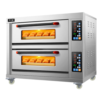 喜莱盛烤箱商用大型披萨燃气烤炉 蛋糕面包月饼烤鱼电烤箱两层四盘微电脑面板XLS-YXY-204A