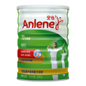 安怡（Anlene）经典中老年奶粉 低脂 800g罐装  含钙+维生素D 新西兰进口奶源 