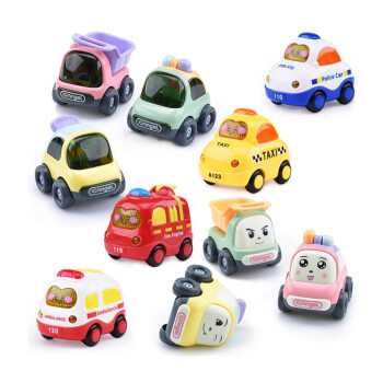 爱奇天使儿童玩具车惯性仿真小汽车男女小孩婴儿宝宝玩具幼儿园1-3-6岁 汽车10款(4声光3卡通3仿真)