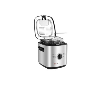 苏勒 电炸锅商用小型油炸锅圆形分离式电炸炉电单缸炸薯条机   1.2L白色礼包款