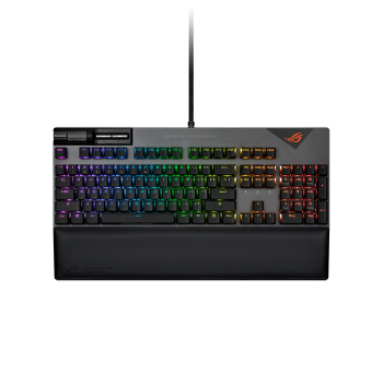ROG耀光2 机械键盘 有线游戏键盘  NX摩卡棕轴  RGB背光 104键   PBT键帽 带掌托 黑色