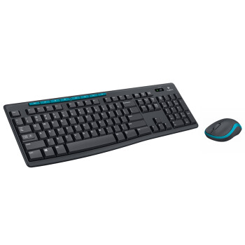 罗技（Logitech）MK275 键鼠套装 无线键鼠套装 办公键鼠套装 全尺寸 黑蓝色 带无线2.4G接收器