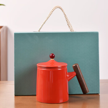蒋莱（JANLA）榜眼堂陶瓷杯礼盒装实用茶水分离办公杯 红色 其他颜色联系客服