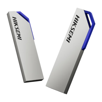 海康威视(HIKVISION) 64GB USB3.2 金属U盘S303银色 一体封装防尘防水 电脑车载投标高速优盘系统盘
