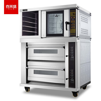 喜莱盛电烤箱商用两层四盘型专业烤炉蛋糕面包软包欧包烘炉自带蒸汽系统工程款XLS-KZL
