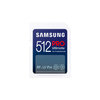 三星（SAMSUNG）512GB SD存储卡Ultimate U3 V30 4K超高清拍摄相机内存卡 sd卡大卡 读速200MB/s